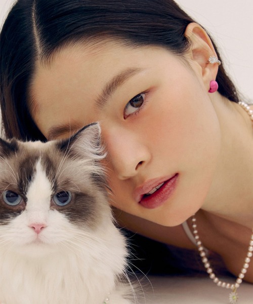 VINTAGE HOLLYWOOD（ビンテージハリウッド）の「●VIVID ONETOUCH COLOR BALL EARRINGS（ピアス（両耳用）・レディース・ピンク/ライトグリーン/ベビーピンク/オレンジ/パープル/ダークブルー/ミント・FREE）」の5枚目の写真