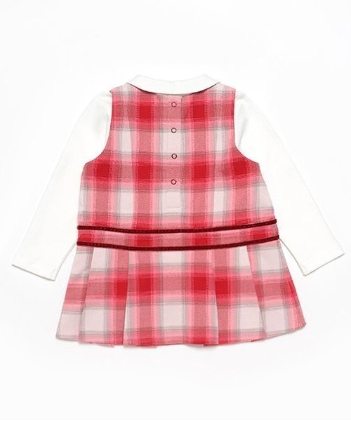 ケイトスペード　カットソー&チェックジャンパースカートセット　入園式　ワンピース ケイトスペード カットソー&チェックジャンパースカートセット