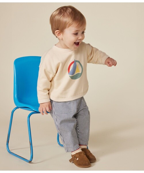 【セール】スウェット長袖プルオーバー（スウェット）｜PETIT BATEAU（プチバトー）