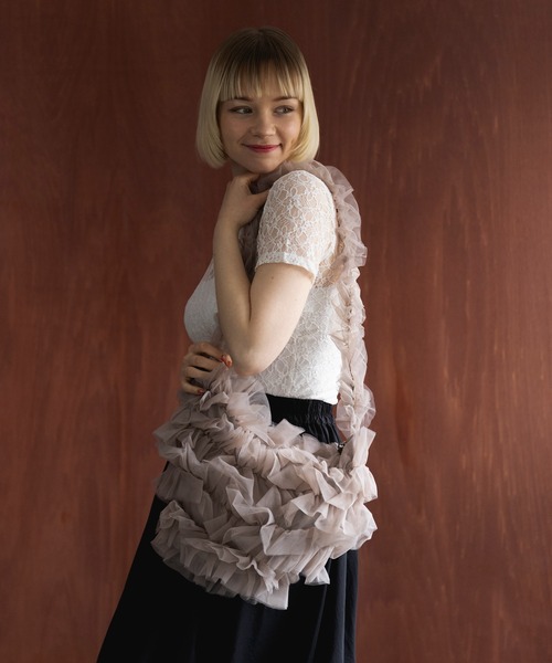 セール】【MAISON BREEZE reveur】Tulle frill bag チュールフリル