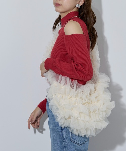 セール】【MAISON BREEZE reveur】Tulle frill bag チュールフリル