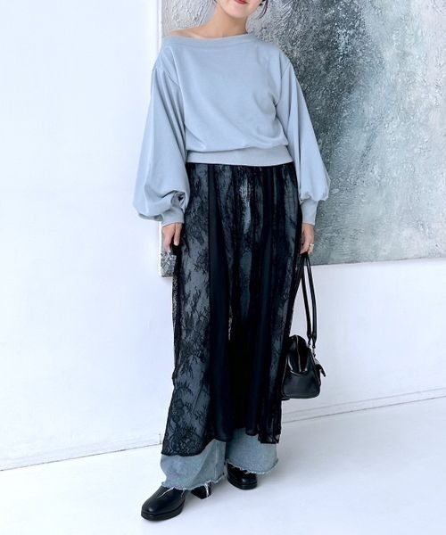 mysty woman(ミスティウーマン)の「レースカバーワンピ 151721(ワンピース・レディース・ホワイト/ブラック・FREE)」の7枚目の写真