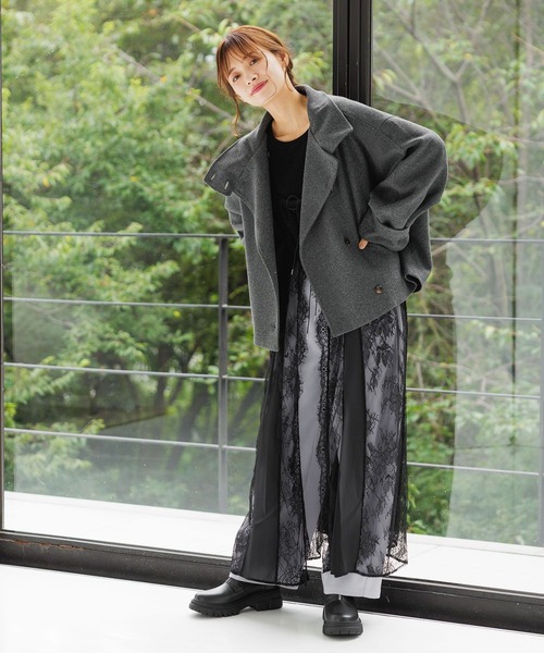 mysty woman(ミスティウーマン)の「レースカバーワンピ 151721(ワンピース・レディース・ホワイト/ブラック・FREE)」の3枚目の写真