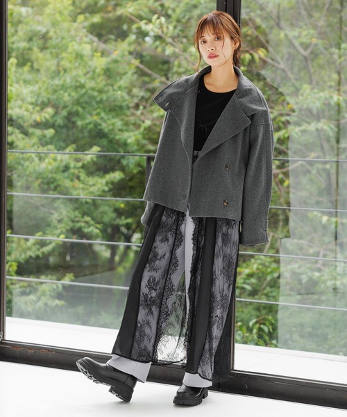 mysty woman(ミスティウーマン)の「レースカバーワンピ 151721(ワンピース・レディース・ホワイト/ブラック・FREE)」の4枚目の写真