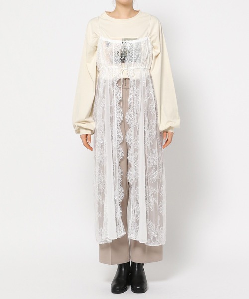 mysty woman(ミスティウーマン)の「レースカバーワンピ 151721(ワンピース・レディース・ホワイト/ブラック・FREE)」の8枚目の写真