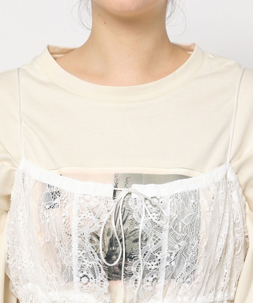 mysty woman(ミスティウーマン)の「レースカバーワンピ 151721(ワンピース・レディース・ホワイト/ブラック・FREE)」の11枚目の写真