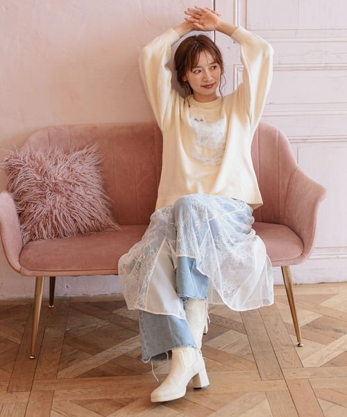 mysty woman(ミスティウーマン)の「レースカバーワンピ 151721(ワンピース・レディース・ホワイト/ブラック・FREE)」の21枚目の写真