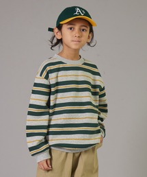 PAIRMANON STREET | 【PAIRMANON STREET】裏起毛 ボーダー プリント 長袖 スウェット トレーナー(スウェット)