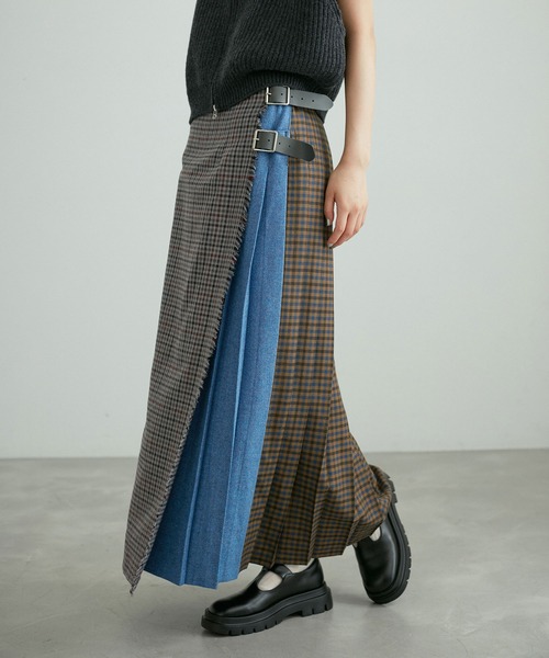 ADAM ET ROPE'(アダムエロペ)の「【O'Neil of Dublin for ADAM ET ROPE'】COMBI FASHION MAXI KILT (93CM)(スカート・レディース・グレー・10/8)」の7枚目の写真