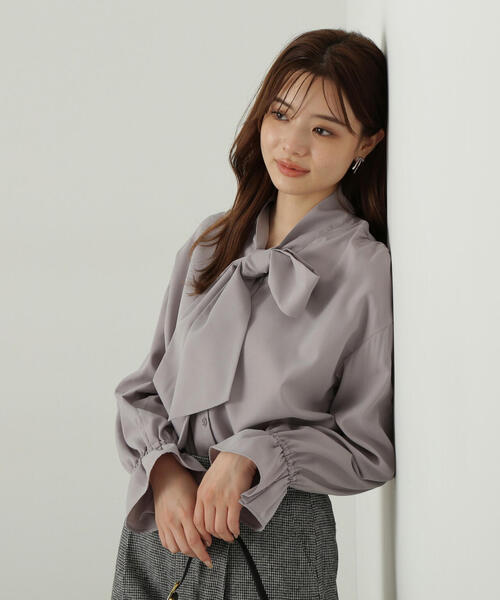 【セール】リボンシャツ / 1214210006（シャツ/ブラウス）｜PROPORTION BODY DRESSING（プロポーションボディドレッシング）