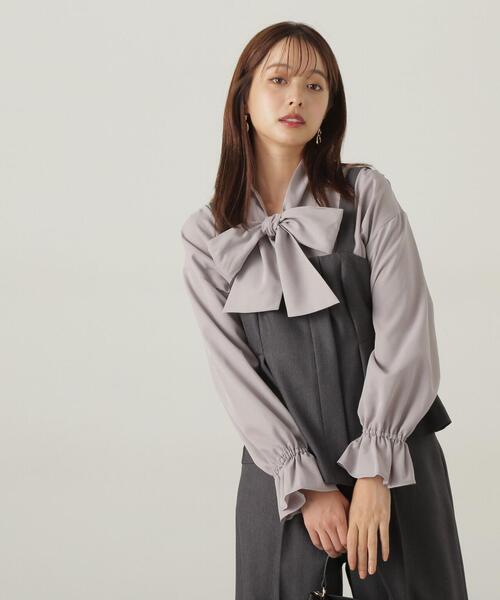 【セール】リボンシャツ / 1214210006（シャツ/ブラウス）｜PROPORTION BODY DRESSING（プロポーションボディドレッシング）