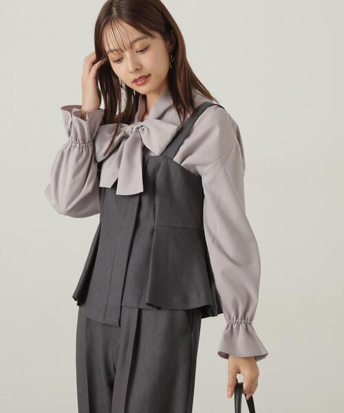 【セール】リボンシャツ / 1214210006（シャツ/ブラウス）｜PROPORTION BODY DRESSING（プロポーションボディドレッシング）