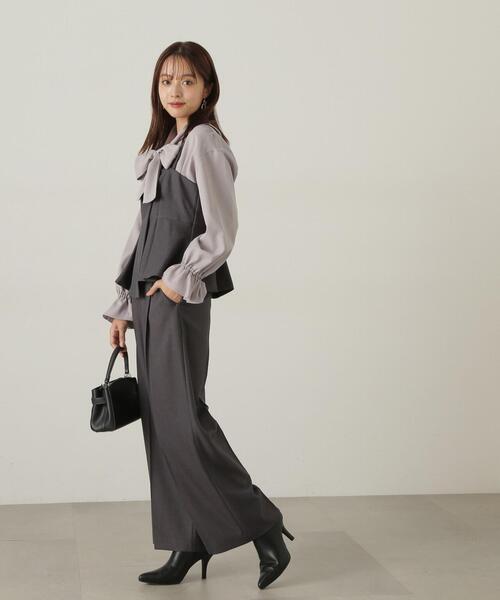 【セール】リボンシャツ / 1214210006（シャツ/ブラウス）｜PROPORTION BODY DRESSING（プロポーションボディドレッシング）
