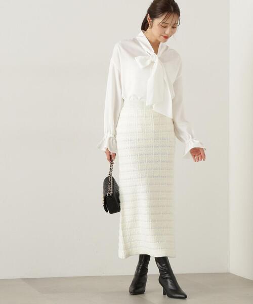 【セール】リボンシャツ / 1214210006（シャツ/ブラウス）｜PROPORTION BODY DRESSING（プロポーションボディドレッシング）