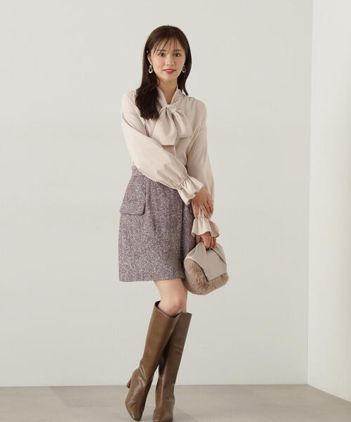 【セール】リボンシャツ / 1214210006（シャツ/ブラウス）｜PROPORTION BODY DRESSING（プロポーションボディドレッシング）