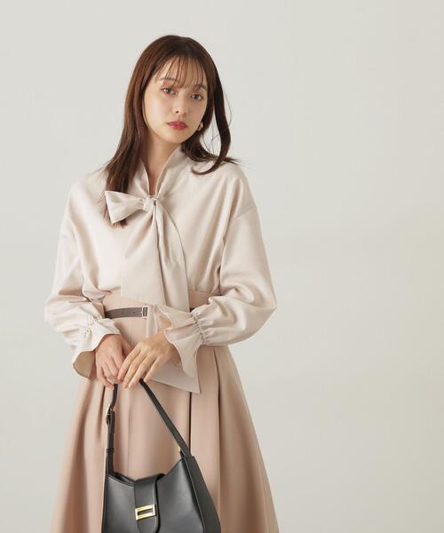 【セール】リボンシャツ / 1214210006（シャツ/ブラウス）｜PROPORTION BODY DRESSING（プロポーションボディドレッシング）