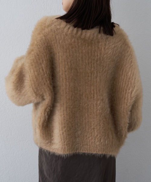 WILLOW（ウィロー）の「【WILLOW】CATシャギーニットジャケットカーディガン（カーディガン/ボレロ・レディース・グレー/ベージュ/チャコールグレー/サックスブルー・ONE SIZE）」の18枚目の写真