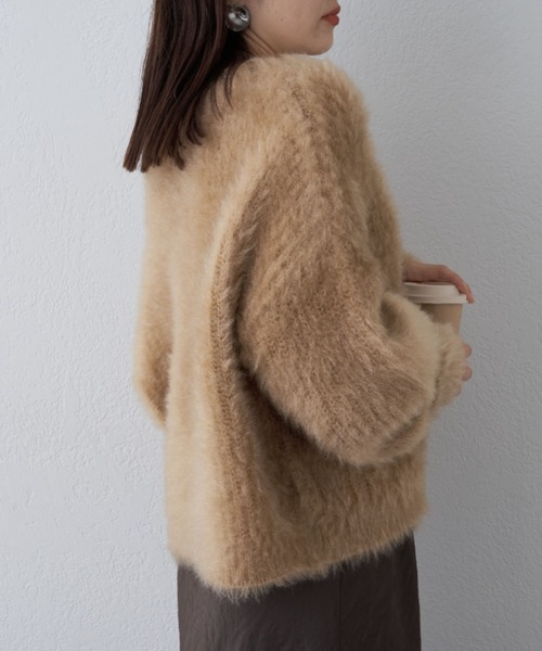 WILLOW（ウィロー）の「【WILLOW】CATシャギーニットジャケットカーディガン（カーディガン/ボレロ・レディース・グレー/ベージュ/チャコールグレー/サックスブルー・ONE SIZE）」の19枚目の写真