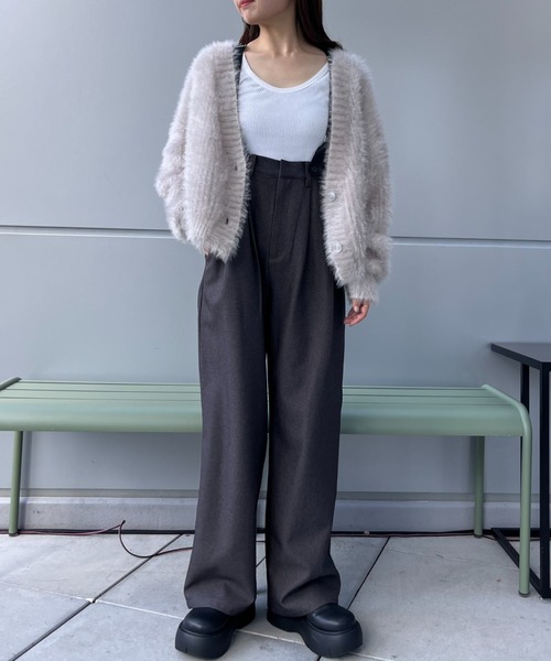 WILLOW（ウィロー）の「【WILLOW】CATシャギーニットジャケットカーディガン（カーディガン/ボレロ・レディース・グレー/ベージュ/チャコールグレー/サックスブルー・ONE SIZE）」の10枚目の写真