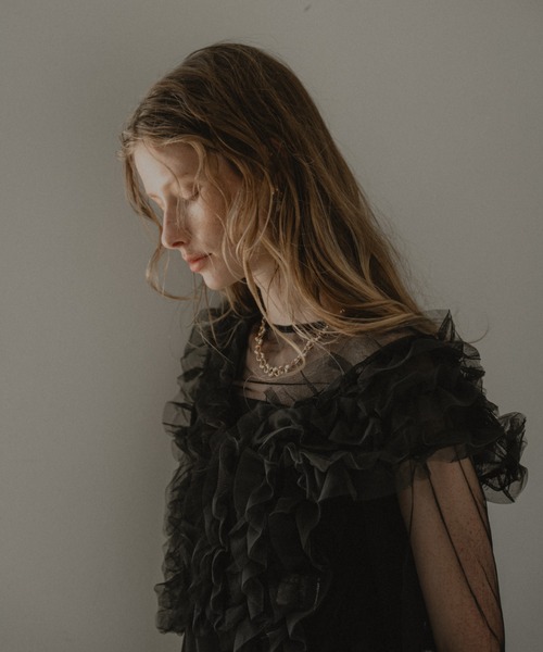 DorryDoll Manyway frill dress ブラック×ベージュ DorryDoll Manyway frill dress ブラック×ベージュ