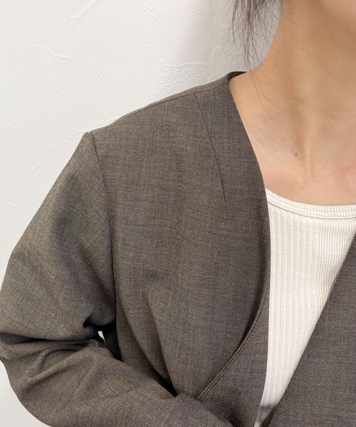 セール】《セットアップ対応》TR Vカラージャケット（ノーカラー