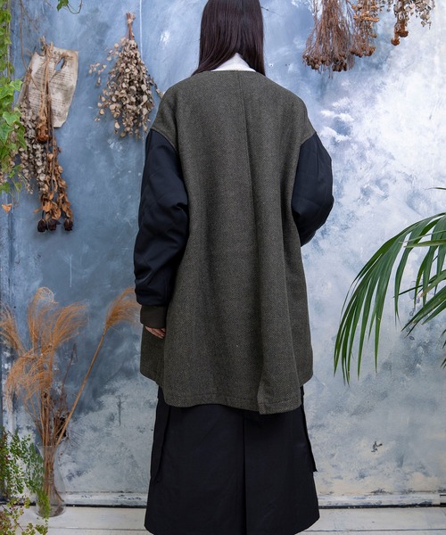 Nora Lily（ノラリリー）の「【Nora Lily】Quilting Sleeve Collar-less BZ(UNISEX)（その他アウター・メンズ・カーキ/ライトベージュ/ブルー・FREE）」の18枚目の写真