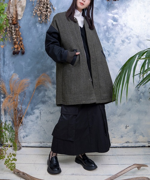 Nora Lily（ノラリリー）の「【Nora Lily】Quilting Sleeve Collar-less BZ(UNISEX)（その他アウター・メンズ・カーキ/ライトベージュ/ブルー・FREE）」の16枚目の写真