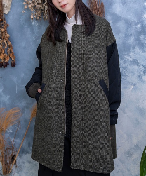 Nora Lily（ノラリリー）の「【Nora Lily】Quilting Sleeve Collar-less BZ(UNISEX)（その他アウター・メンズ・カーキ/ライトベージュ/ブルー・FREE）」の15枚目の写真