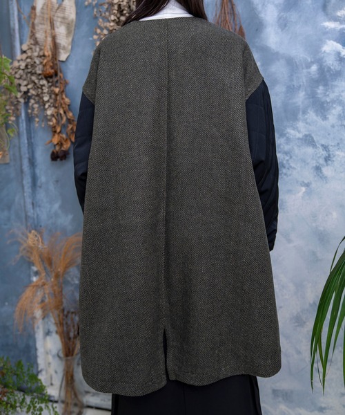 Nora Lily（ノラリリー）の「【Nora Lily】Quilting Sleeve Collar-less BZ(UNISEX)（その他アウター・メンズ・カーキ/ライトベージュ/ブルー・FREE）」の13枚目の写真