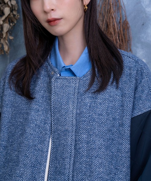 Nora Lily（ノラリリー）の「【Nora Lily】Quilting Sleeve Collar-less BZ(UNISEX)（その他アウター・メンズ・カーキ/ライトベージュ/ブルー・FREE）」の6枚目の写真