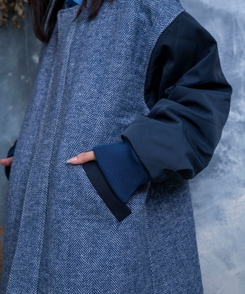 Nora Lily（ノラリリー）の「【Nora Lily】Quilting Sleeve Collar-less BZ(UNISEX)（その他アウター・メンズ・カーキ/ライトベージュ/ブルー・FREE）」の5枚目の写真