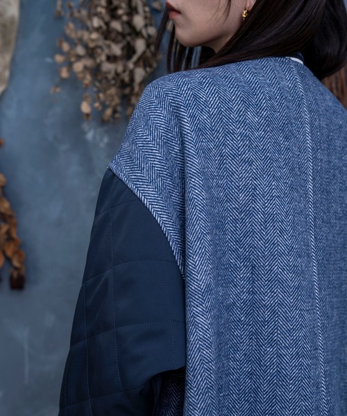 Nora Lily（ノラリリー）の「【Nora Lily】Quilting Sleeve Collar-less BZ(UNISEX)（その他アウター・メンズ・カーキ/ライトベージュ/ブルー・FREE）」の4枚目の写真