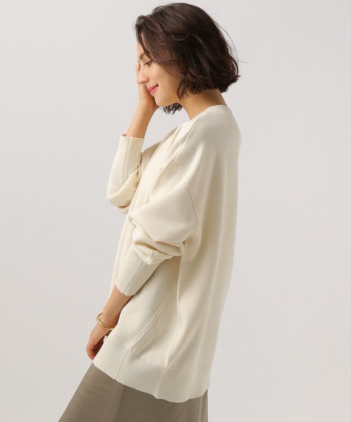 BAYFLOW（ベイフロー）の「オーバーサイズＶネックニット（ニット/セーター・レディース・ボルドー/ブルーグリーン/ブラック/オフホワイト・FREE）」の5枚目の写真