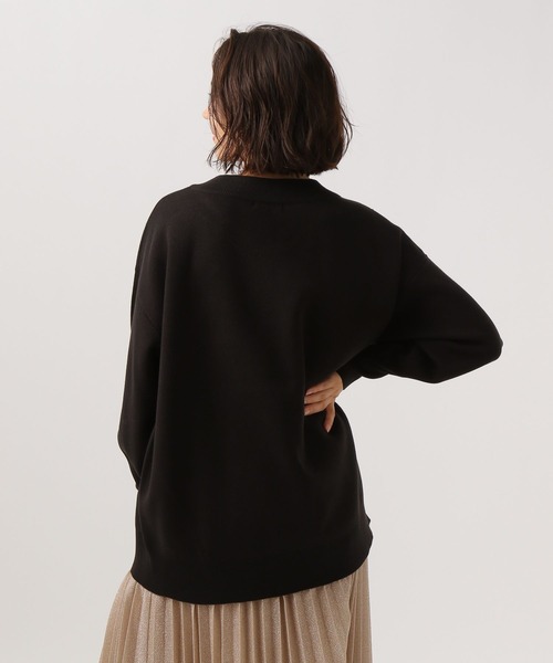 BAYFLOW（ベイフロー）の「オーバーサイズＶネックニット（ニット/セーター・レディース・ボルドー/ブルーグリーン/ブラック/オフホワイト・FREE）」の10枚目の写真