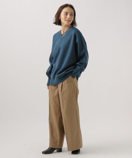 BAYFLOW（ベイフロー）の「オーバーサイズＶネックニット（ニット/セーター・レディース・ボルドー/ブルーグリーン/ブラック/オフホワイト・FREE）」の17枚目の写真