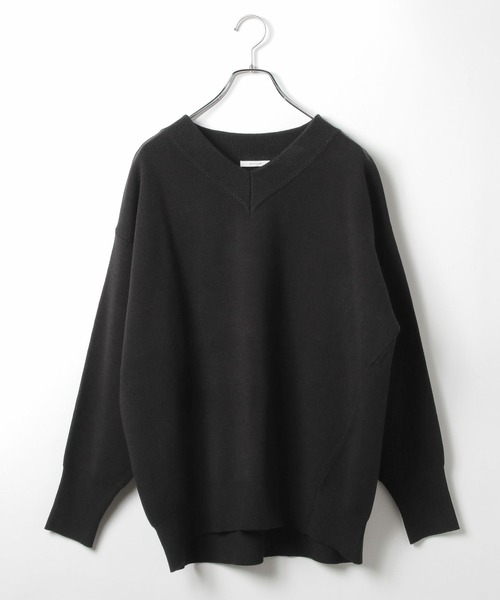 BAYFLOW（ベイフロー）の「オーバーサイズＶネックニット（ニット/セーター・レディース・ボルドー/ブルーグリーン/ブラック/オフホワイト・FREE）」の20枚目の写真