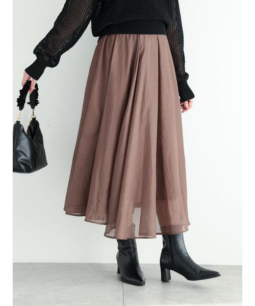Te chichi(テチチ)の「シアーボリュームスカート(スカート・レディース・カーキ/チャコールグレー/モカ・F)」の2枚目の写真