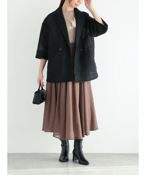 Te chichi(テチチ)の「シアーボリュームスカート(スカート・レディース・カーキ/チャコールグレー/モカ・F)」の12枚目の写真