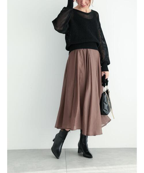 Te chichi(テチチ)の「シアーボリュームスカート(スカート・レディース・カーキ/チャコールグレー/モカ・F)」の13枚目の写真