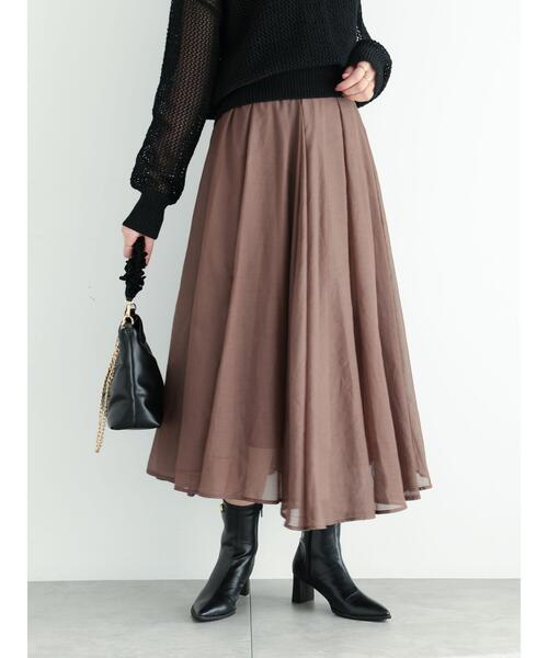 Te chichi(テチチ)の「シアーボリュームスカート(スカート・レディース・カーキ/チャコールグレー/モカ・F)」の14枚目の写真