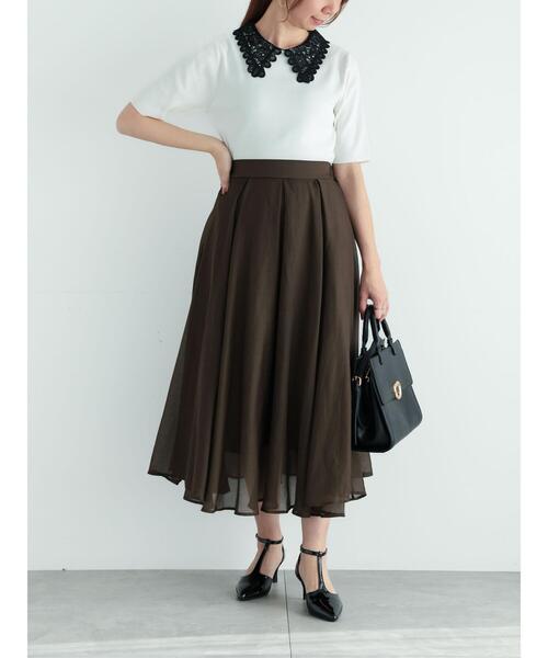 Te chichi(テチチ)の「シアーボリュームスカート(スカート・レディース・カーキ/チャコールグレー/モカ・F)」の15枚目の写真