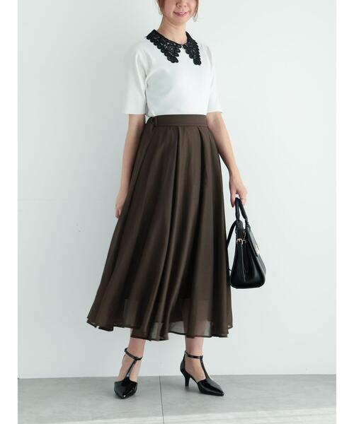 Te chichi(テチチ)の「シアーボリュームスカート(スカート・レディース・カーキ/チャコールグレー/モカ・F)」の16枚目の写真