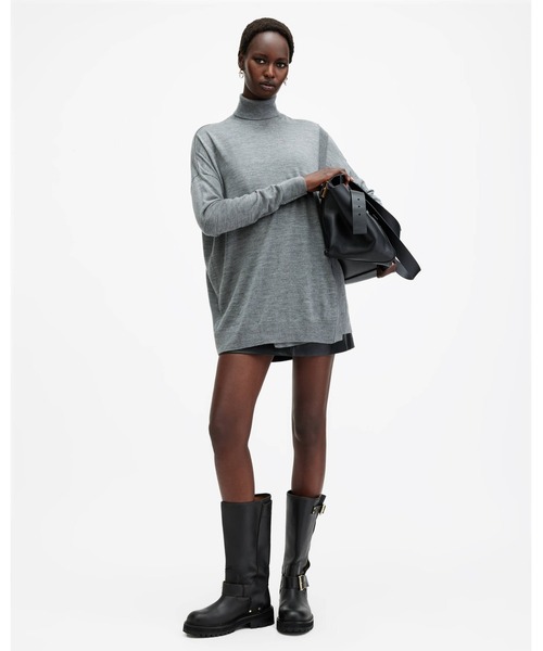 ALLSAINTS(オールセインツ)の「BERN MERINO WOOL WRAP JUMPER | BERN メリノ ウール ラップ ニット・セーター(ニット/セーター・レディース・グレー系その他・XS/M/S)」の2枚目の写真