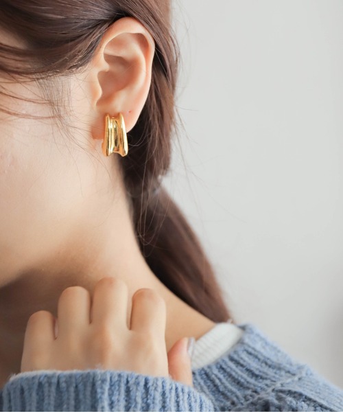 ボリュームメタルイヤリング（イヤリング）｜rapiecage（ラピエサージュ）