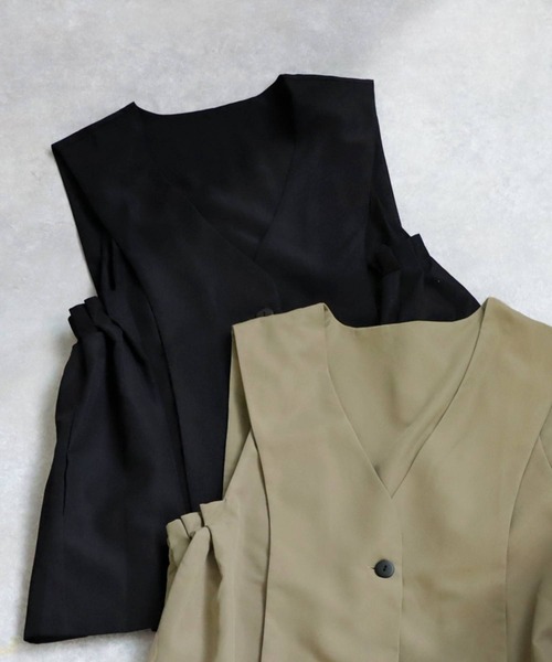 antiqua（アンティカ）の「サイドタックベスト（ベスト・レディース・ブラック/ベージュ・ONESIZE）」の15枚目の写真