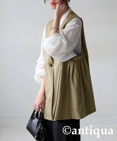 antiqua（アンティカ）の「サイドタックベスト（ベスト・レディース・ブラック/ベージュ・ONESIZE）」の10枚目の写真