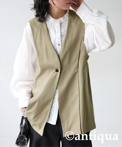 antiqua（アンティカ）の「サイドタックベスト（ベスト・レディース・ブラック/ベージュ・ONESIZE）」の12枚目の写真
