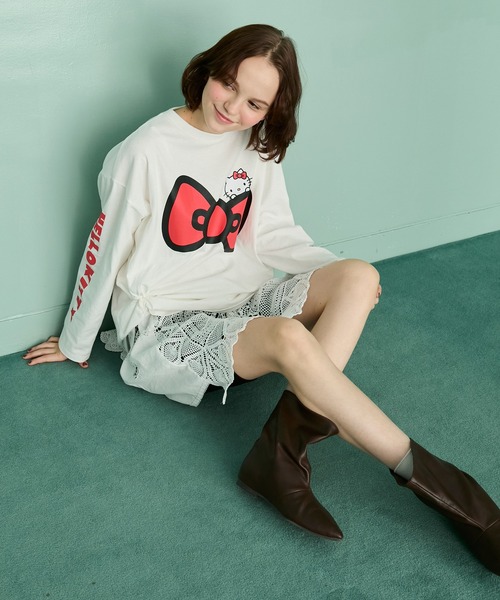 sanrio（サンリオ）の「【HELLO KITTY × forksy.】オーバーサイズアソートプリントロンTEE（Tシャツ/カットソー・レディース・ホワイト系/ブラック/ホワイト系1/ライトピンク・FREE）」の14枚目の写真