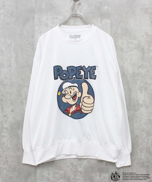 POPEYE（ポパイ）の「POPEYE　ポパイ　綿タッチ　ミニ裏毛　スウェット（スウェット・メンズ・チャコール/ベージュ/オートミール/ネイビー/グリーン/ブラック/オフホワイト/杢グレー・M/L/XL）」の9枚目の写真