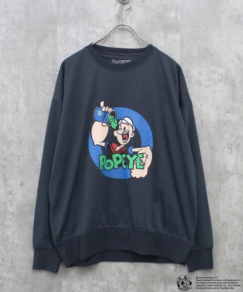 POPEYE（ポパイ）の「POPEYE　ポパイ　綿タッチ　ミニ裏毛　スウェット（スウェット・メンズ・チャコール/ベージュ/オートミール/ネイビー/グリーン/ブラック/オフホワイト/杢グレー・M/L/XL）」の12枚目の写真